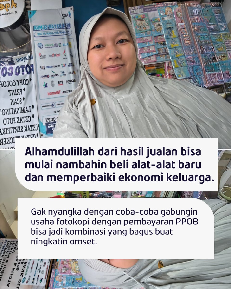 payfazzofficial's tweet photo. Berawal dari modal 250 ribu, siapa sangka usaha kecil ini bisa sejauh ini?

Dulu sempat mikir, gimana caranya bersaing sama fotocopy lain yang udah lebih dulu buka.
Sampai akhirnya, ada sales Fazz Agen datang dan ngenalin peluang jualan pulsa. https://t.co/n4KQuP1yjY