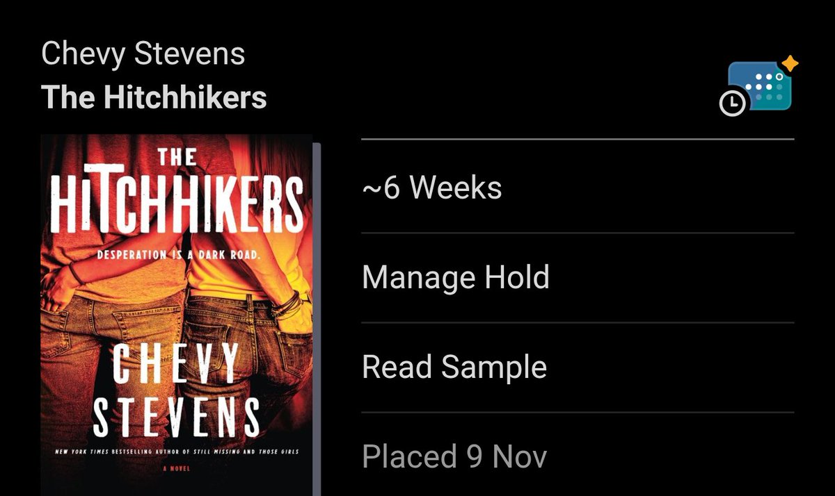 TalkinPractice's tweet image. Like last weekend, I’m free this weekend, &amp;amp; for the next 6 weekends, bc that’s how much longer I have to wait for @ChevyStevens The Hitchhikers. 
Chevy, don’t just stand there, the hold list is the Grinch; Christmas will pass before I read it.
Call in a favor to my local library!