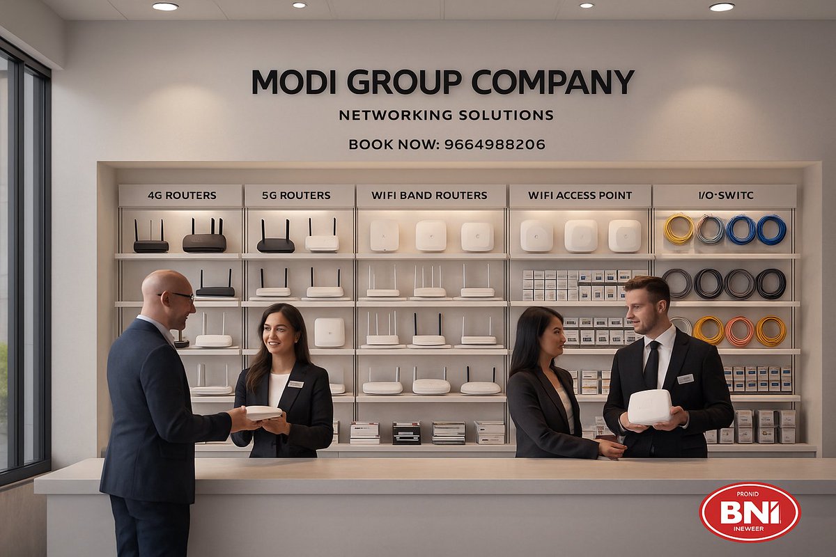 ahm_modi's tweet image. 🚀Upgrade your network with Modi Group’s Complete Networking Solutions
Routers | WiFi Mesh | PoE/Giga Switches | LAN Cables | RJ45 | P2P | Panels &amp;amp; Racks.
PAN Ahmedabad installation + PAN India delivery.
visit modigroupindia.co.in
#ModiGroup #Networking #BNIAhmedabad #5GRouter
