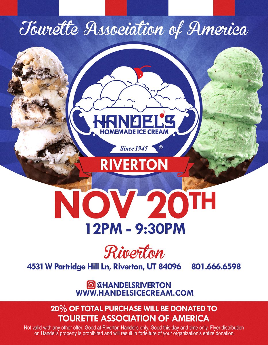 reciebaby's tweet photo. All my Utah peeps, if you are close by, This Thursday Nov 20, come to @handelsriverton and buy some ice cream or gift cards. Just mention our fundraiser at the register! 💙Thank you for your support! https://t.co/WW5BZ1nhOf