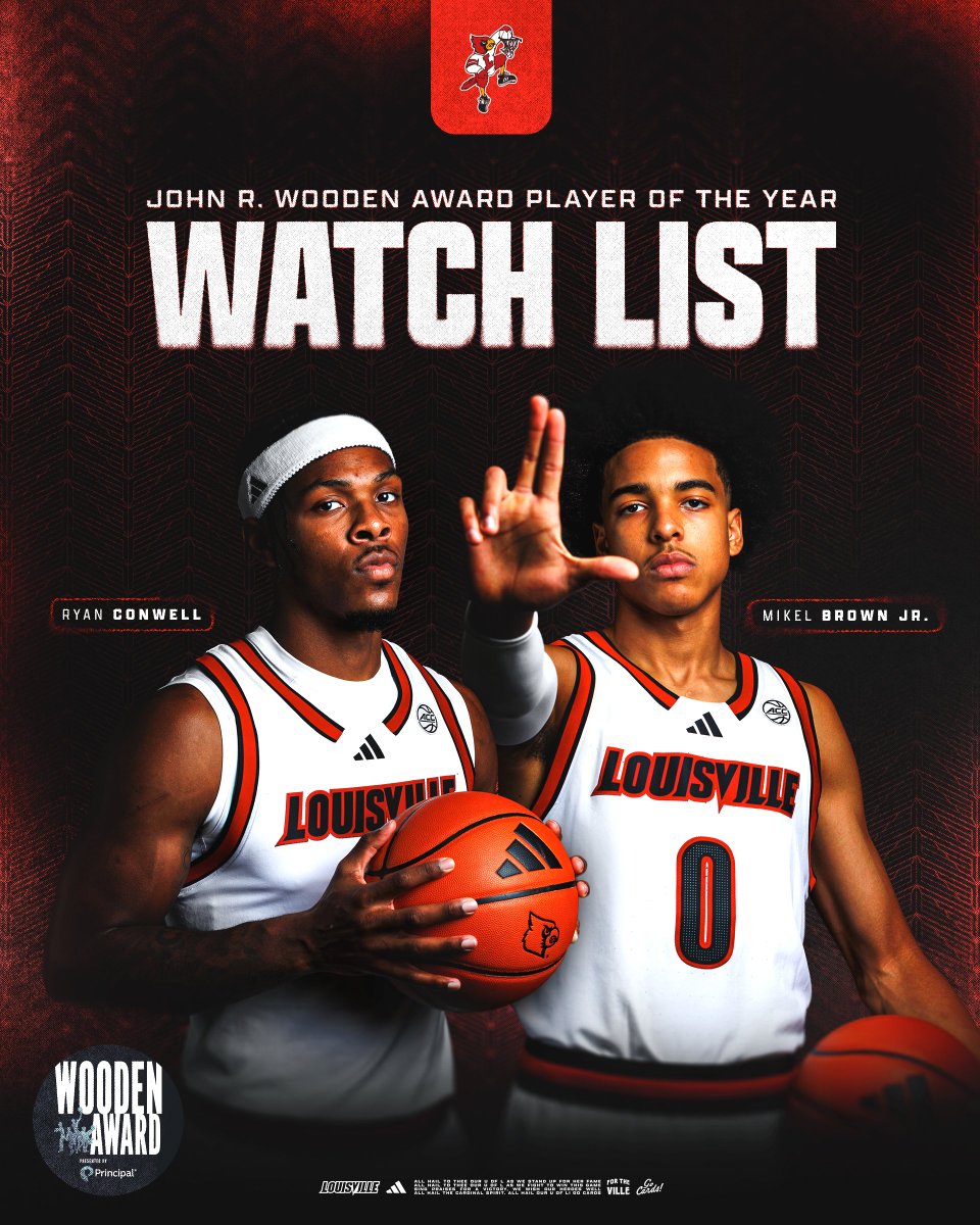 Add it to the list

<a href="/ryanc0nwell/">Ryan Conwell</a> and <a href="/MikelBrownJr1/">Mikel Brown Jr</a> are on the <a href="/WoodenAward/">John R. Wooden Award</a> Preseason Watch List

Details: uofl.me/3JDpG5C

#GoCards
