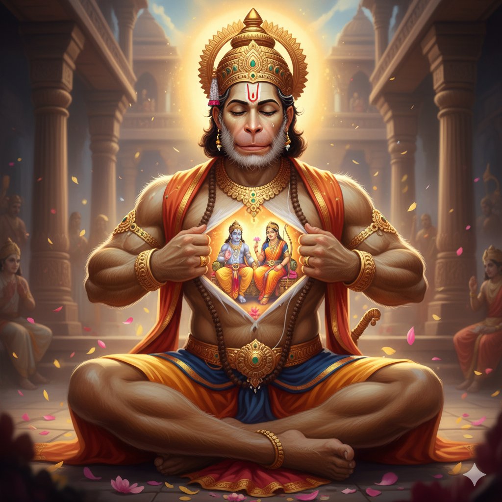 Good morning x family 
||मनोजवं मारुततुल्यवेगं
जितेन्द्रियं बुद्धिमतां वरिष्ठम्।
वातात्मजं वानरयूथमुख्यं
श्रीरामदूतं शरणं प्रपद्ये||

जिसकी गति मन (विचार) की गति के समान तेज है और जो वायु (मारुत) की तरह वेगवान है।

जिसने अपने इंद्रियों पर विजय प्राप्त की है और जो बुद्धिमानों में