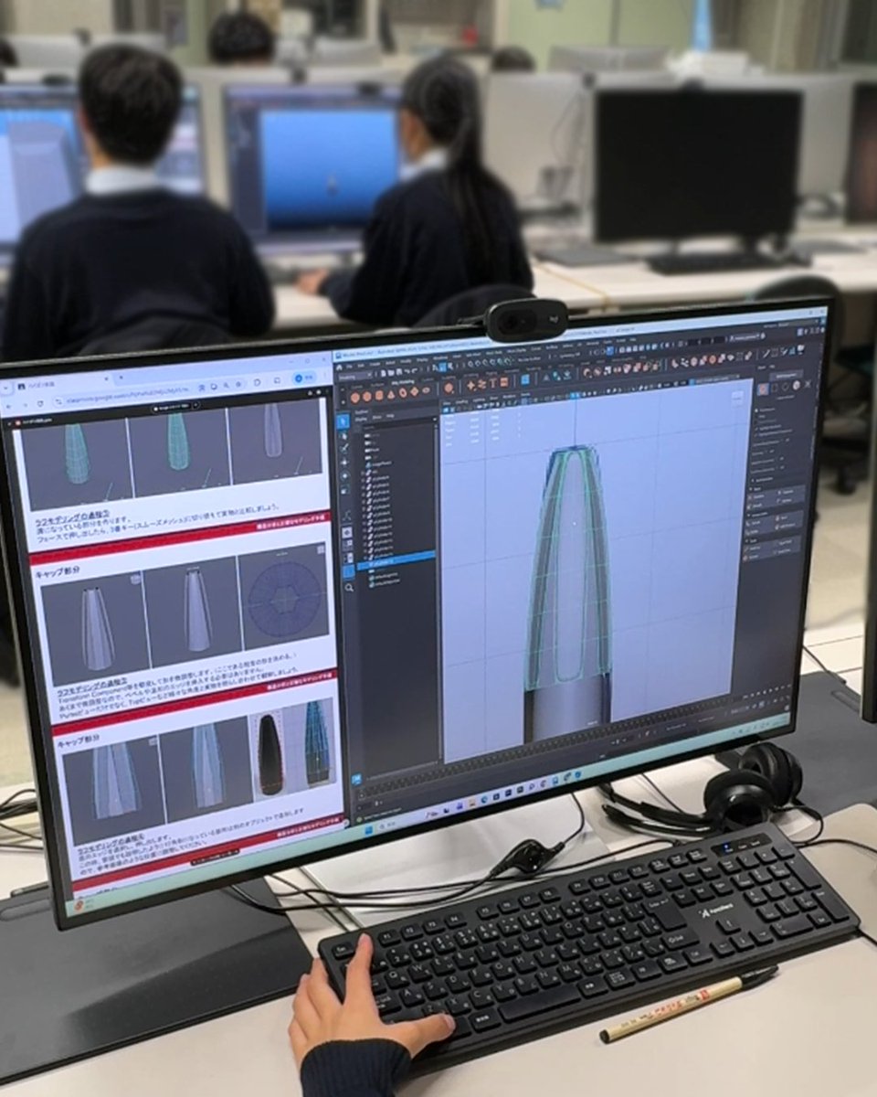 【”CG部”　天草工業高校】
2年生は新しい課題の「ハイポリゴン」に挑戦中です🏋
リアルな形状を突き詰める課題なので、観察力がめっちゃ大事です👀

#天工 #天草 #デジタルアート天草 #orendaworld