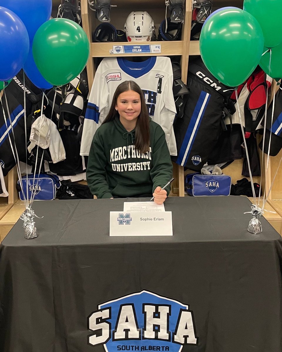 SAHockeyAcademy's tweet image. Congrats to third year SAHA Female U18 Prep student Sophie Erlam who signed her NCAA Div 1 LOI with Mercyhurst University!

#SAHA #CSSHL
