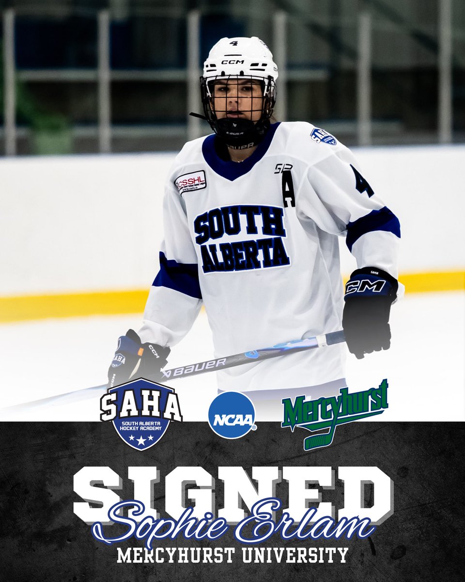 SAHockeyAcademy's tweet image. Congrats to third year SAHA Female U18 Prep student Sophie Erlam who signed her NCAA Div 1 LOI with Mercyhurst University!

#SAHA #CSSHL