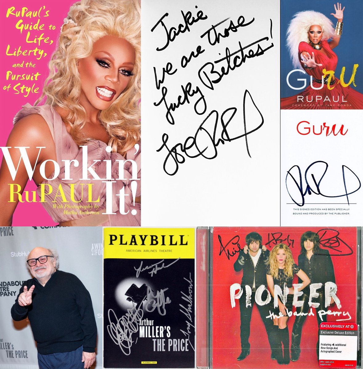 staytoonedfolks's tweet image. Wishing the happiest of birthdays to Mama Ru, Danny DeVito, and Reid Perry of The Band Perry! 🎂❤️
All autographs are from our collection.
#RuPaul #WorkinIt #GuRu #RuPaulsDragRace #DannyDeVito #ThePrice #BatmanReturns #Playbill #BroadwayCares #ReidPerry #TheBandPerry #Pioneer