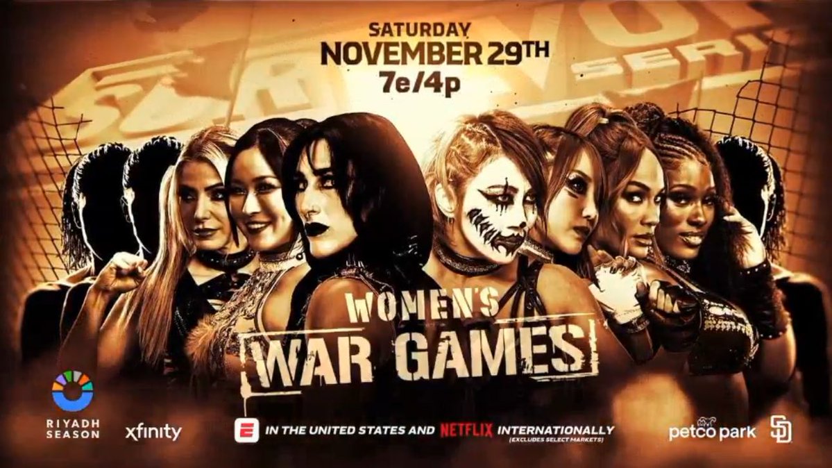 WrestleOps's tweet image. The current field for the Women’s WarGames Match at Survivor Series 2025.