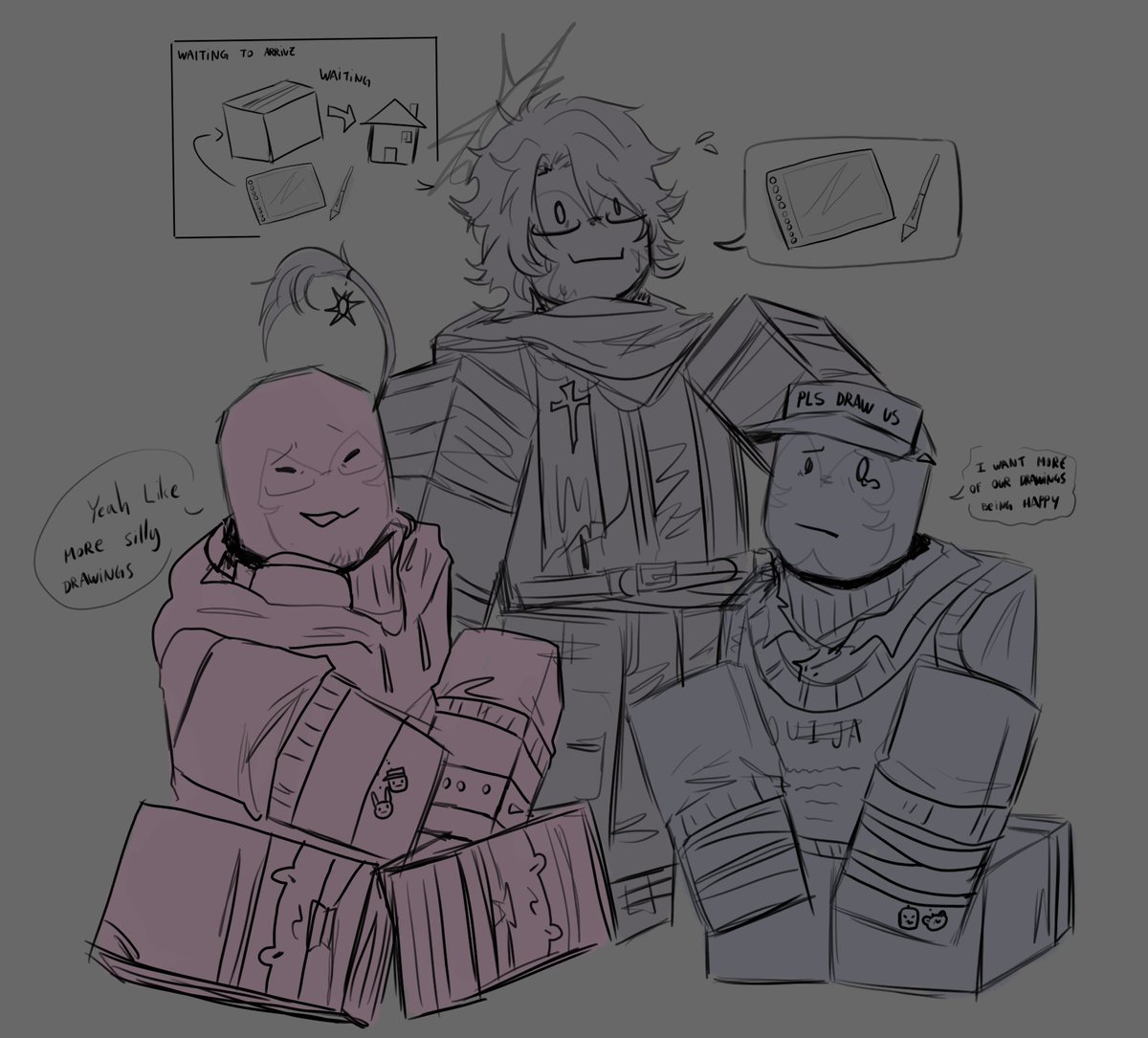 dmitryyxz's tweet image. just waiting for my pendisplay to arrive so I can draw them again 😔🤲 #badthingsroblox #ivandrew #robloxart