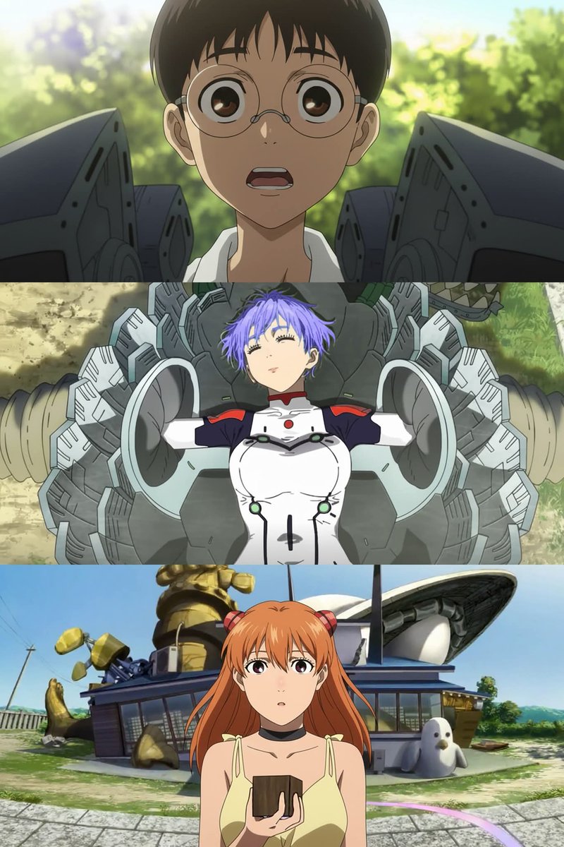 ErrorMu_404's tweet image. Mis respetos para el que hizo esto de Evangelion y dandadan