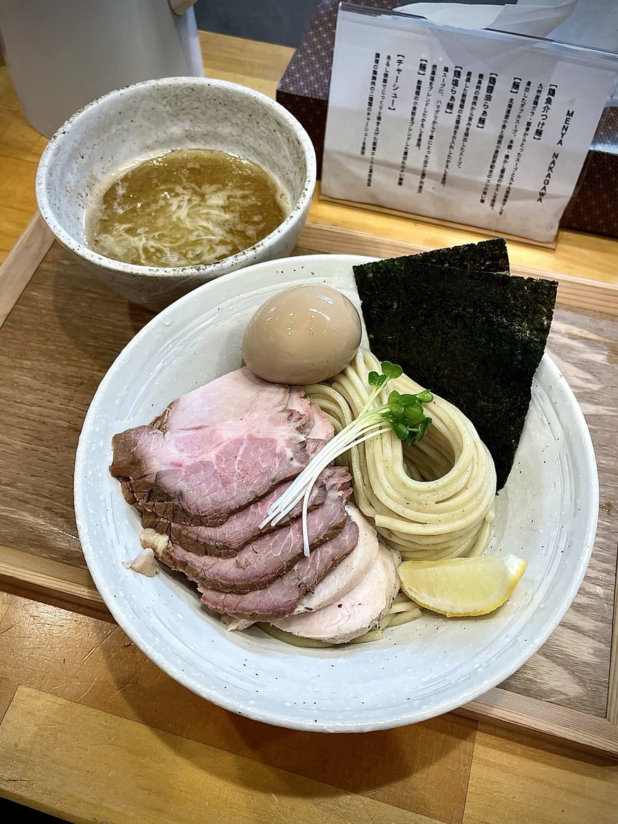 ご飯ですよっ！ MENYA NAKAGAWA @ 池袋 特製鶏魚介つけ麺(並)¥1,390 〆のチーズ