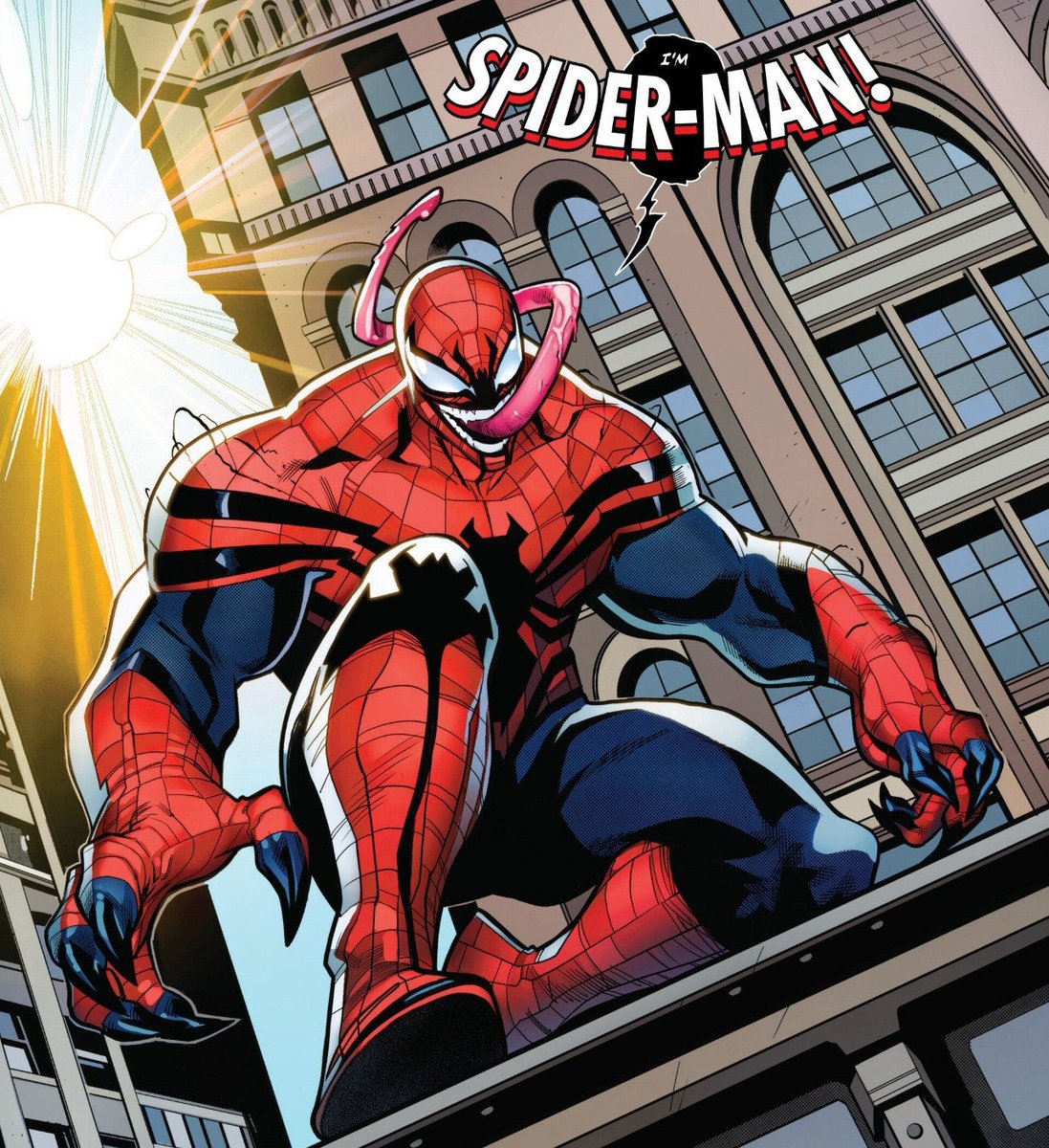 DiscussingFilm's tweet image. Venom has a new red &amp;amp; blue color scheme inspired by Spider-Man in the latest comic