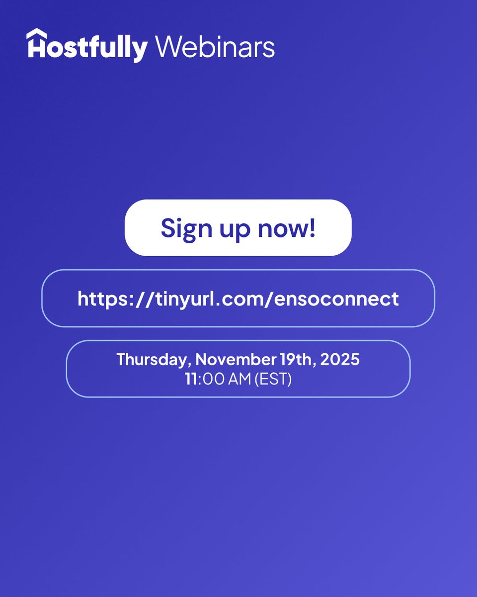 One STR business added $20K annually using automation, AI, and smart upsells. Learn how in this live session with Bayley Vacation Rentals, Enso Connect, and Hostfully.

📅 Nov 19 at 11:00 AM
🔗 ensoconnect.com/resources/scal…