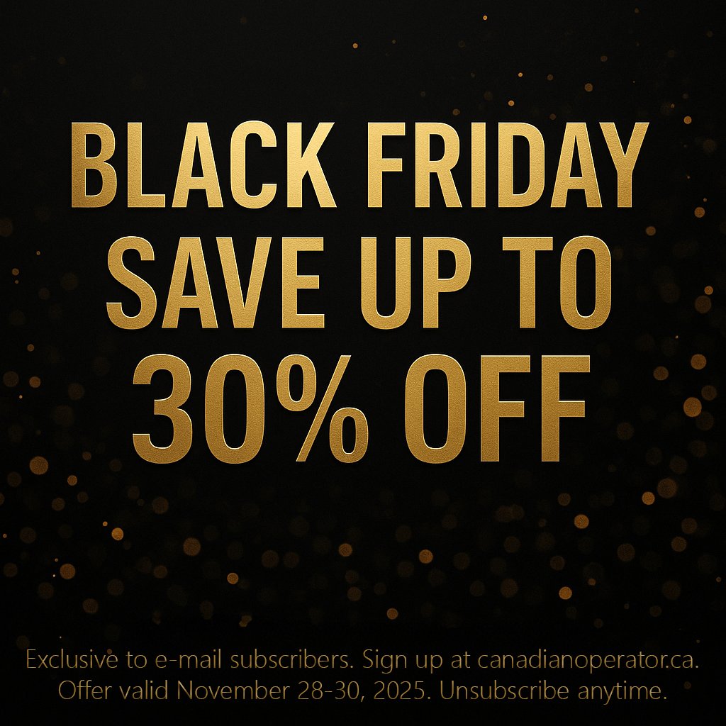 CdnOperator's tweet image. Our best sale of the year is coming up! Save up to 30% off on most items on the CO shop. 

Join the CO fam through our e-mail list to be the first to know and enjoy deep discounts on our comfortable grips and merch.

canadianoperator.ca
