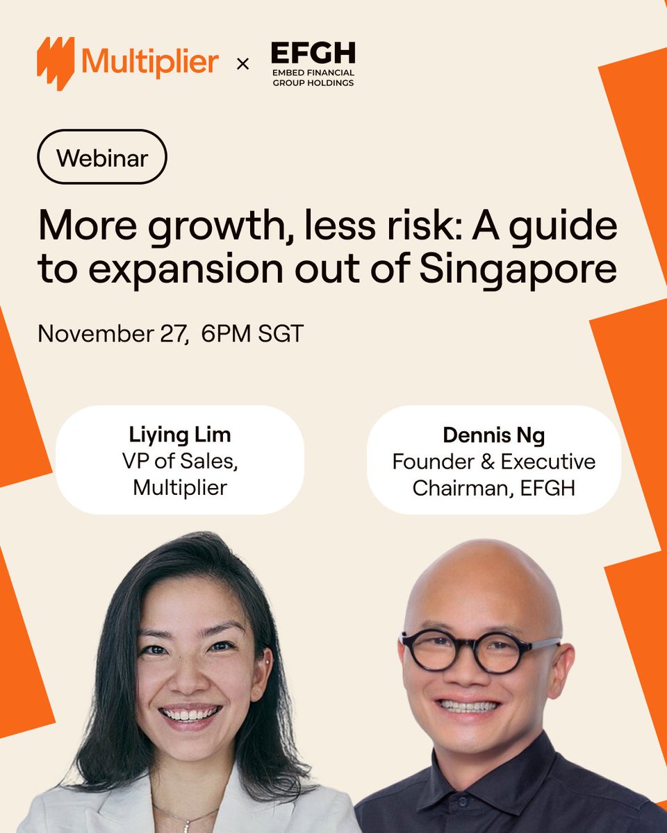 efgh_global's tweet image. For Singapore-based companies, global expansion is the next natural step, but it often leads to expensive roadblocks and compliance nightmares.

Join our exclusive strategic webinar, where our Executive Chairman, Dennis Ng, teams up with Liying Lim, VP of Sales, APAC at…
