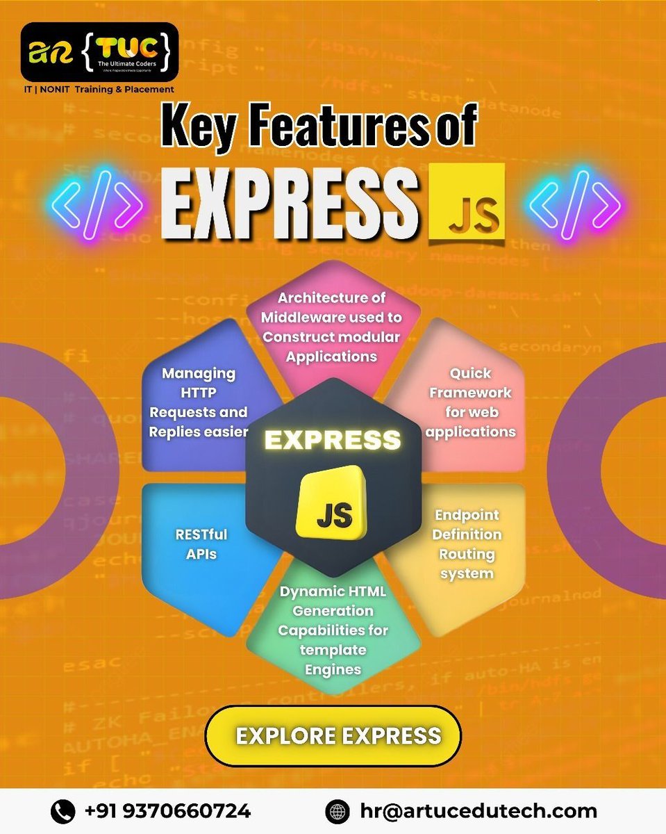 ar_tuc59391's tweet image. Express.js makes backend development faster, cleaner, and smarter — from routing to APIs, it powers modern web applications with ease. ⚡🚀
Discover why developers trust Express.js for scalable and efficient server-side apps.
#BackendFramework #NodeDev #WebTech #ModernDevelopmen