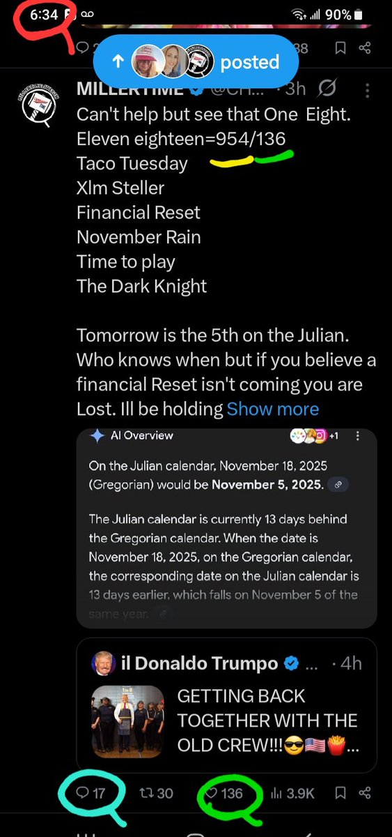 DeanDavis33's tweet photo. @CHASMIL75801620 #WhatAreTheOdds 🪽
🐸1️⃣7️⃣ #Seventeen 🐇
1️⃣3️⃣6️⃣ #OneThreeSix 🪞
6️⃣3️⃣4️⃣ #SixThreeFour
9️⃣5️⃣4️⃣ #NineFiveFour https://t.co/sLcDjZf7K7