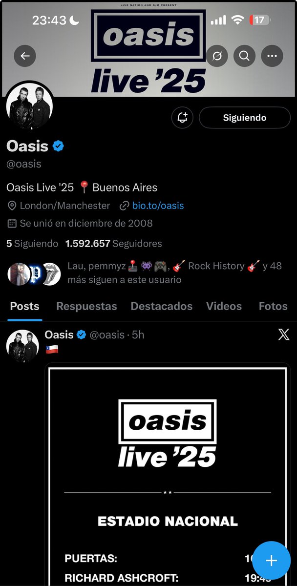 matt3d's tweet image. Oasis llegó a Chile 🇨🇱 pero aún sigue manija en 📍Buenos Aires 🤡 @oasis nos extraña