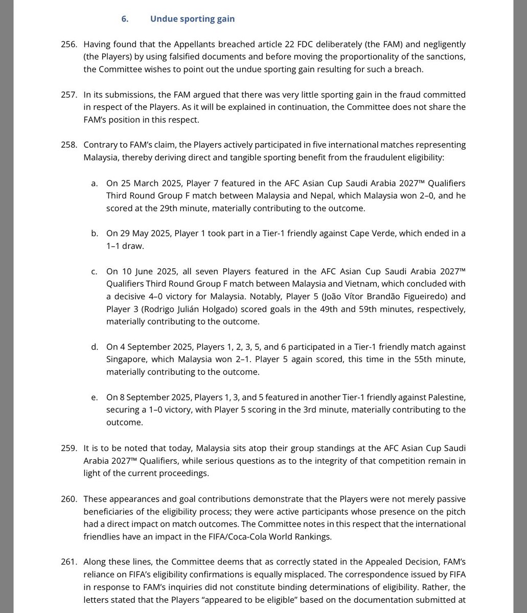 avineshW90's tweet photo. Here are some of the salient points addressed by the FIFA Appeal Committee based on the arguments made by the Football Association of Malaysia (FAM) and the players. 

They were laid bare. That is one way to put it. Now it is FAM’s court to go to CAS. https://t.co/BjXs2Sazc5