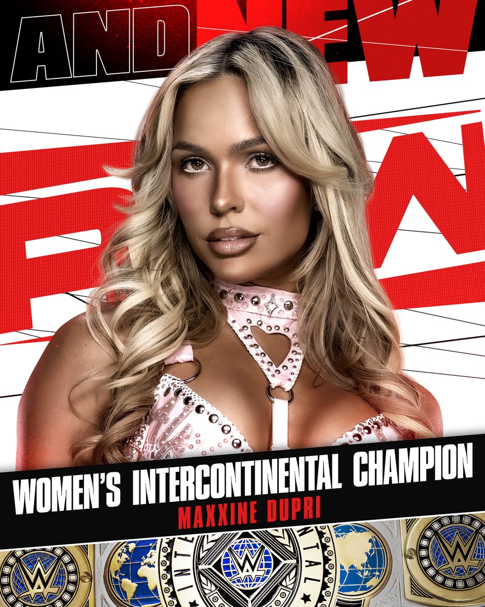 WWE's tweet image. A shocker in @TheGarden 😱

Maxxine Dupri beats Becky Lynch to become Women&apos;s Intercontinental Champion!!

#AndNew #WWERaw