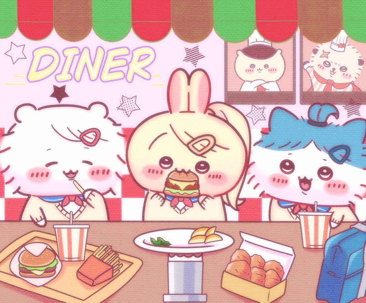 放課後みんなで🍔✨

#ちいかわ 
#ちいかわファンアート