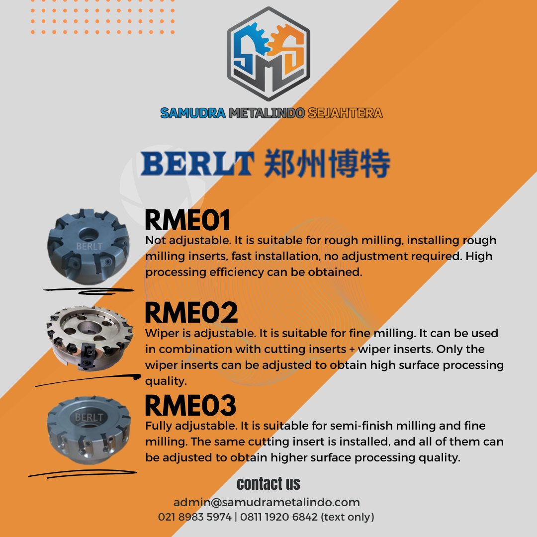 SamudraMetal's tweet image. (1)
Tingkatkan efisiensi produksi dengan Berlt Milling Cutter!
Didesain untuk machining presisi tinggi — rigid, stabil, dan mudah diservis.
Dengan beberapa tipe sesuai kebutuhan produksi:
#Berlt #MillingCutter #MachiningTools #PTSMS