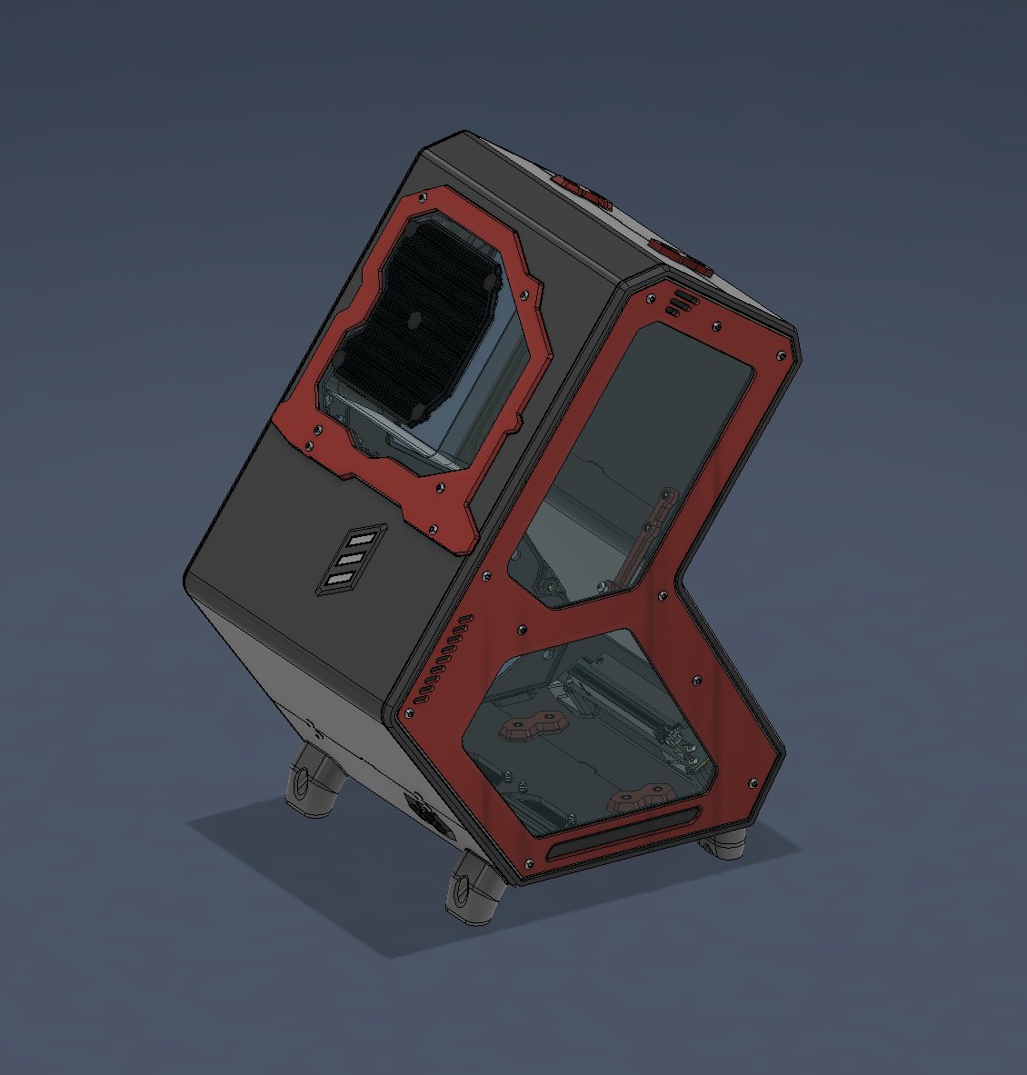 MandicReally's tweet image. Finally released the CAD files for &quot;Bent Box&quot;, my iTX 3D printable pc case. Find the files NOW on my @Patreon, and full release coming to @printablescom soon!