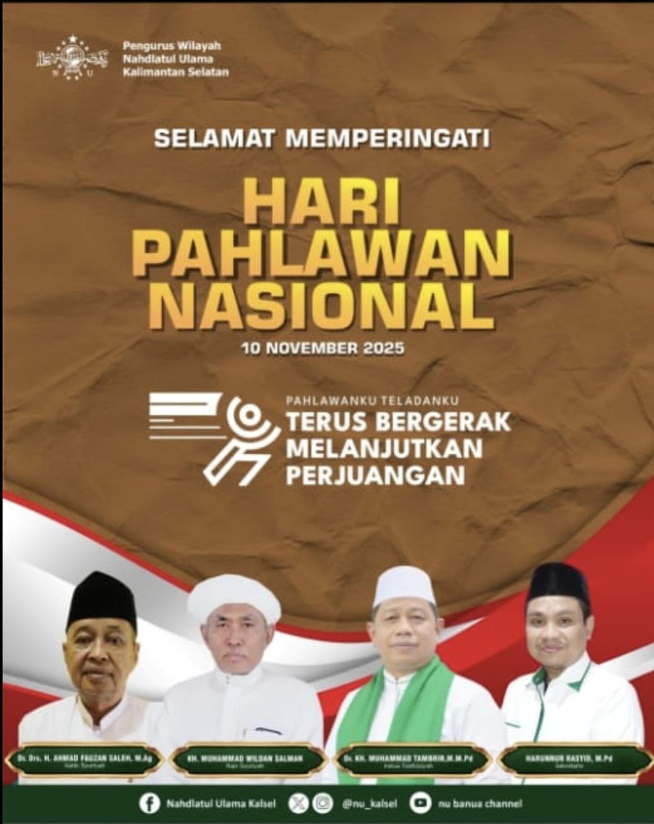 nu_kalsel's tweet photo. Hari Pahlawan https://t.co/A9P9DlHFvG