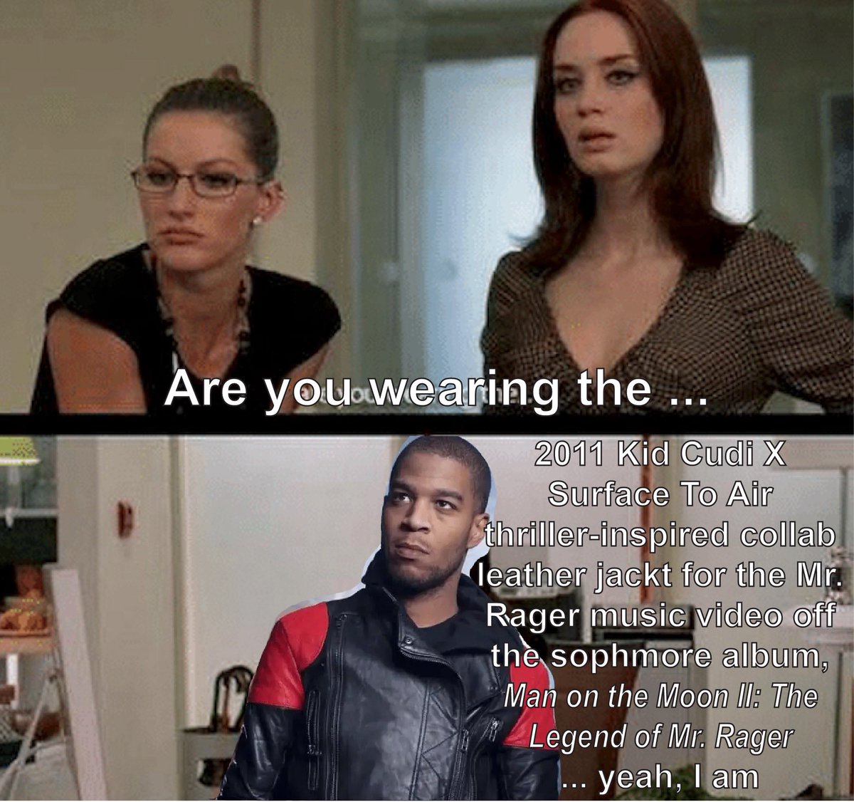 FlyBottleEscape's tweet image. 🙌🏼 finally chased down a 15-year grail for me: 

@KiDCuDi x @SurfacetoAir collab jacket ✨ 

**humming** hmmmmmm yeah hmmmmhMHmmmm