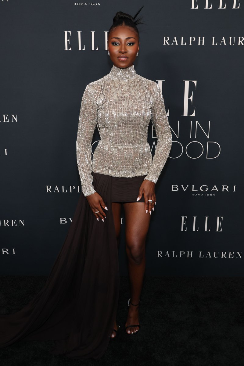 metgalacrave's tweet image. Jayme Lawson attends Elle Women in Hollywood 2025.