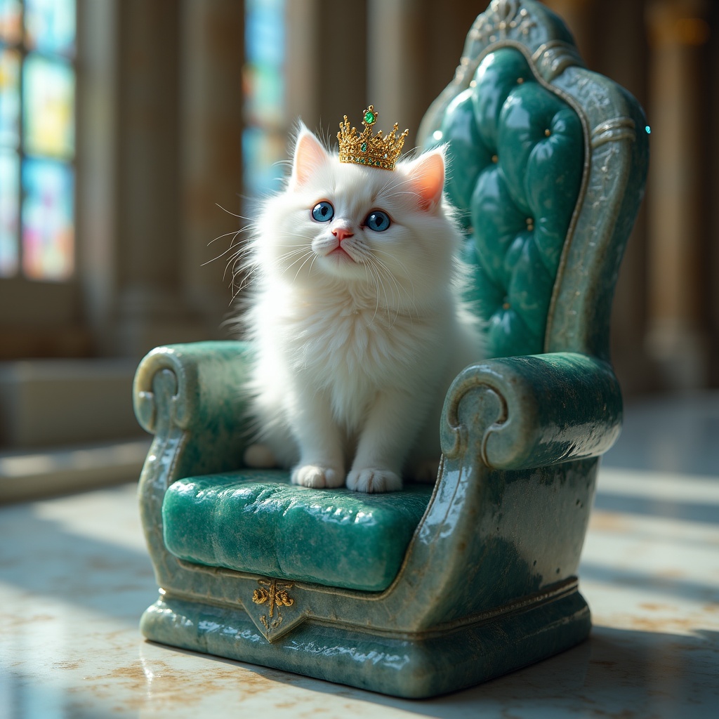 Imagen24_'s tweet image. Tiny crowned white kitten on a giant fantasy throne.-Comment For full Prompt
#AIImage #ImagePrompt #FantasyArt #AI