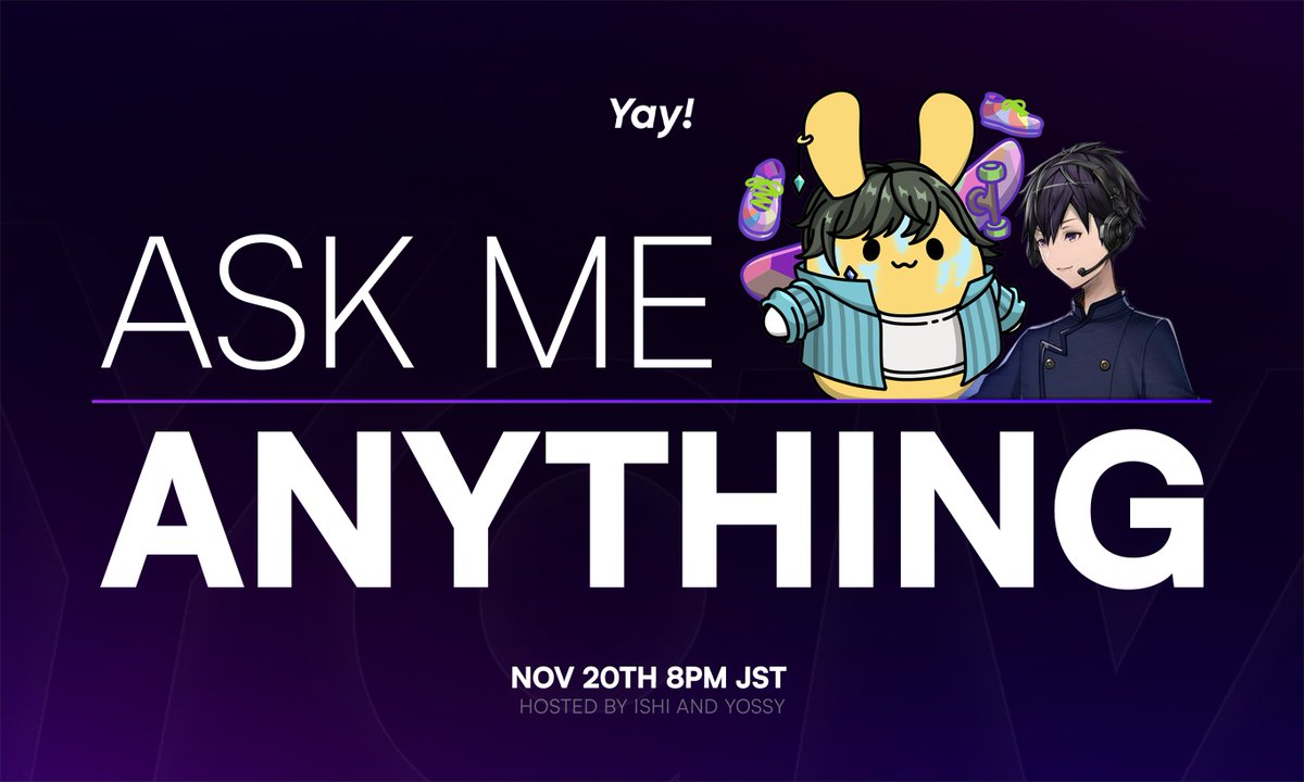 Yay_Global's tweet image. 🎙️ Yay! × Prime Pass AMA 開催のお知らせ

11月21日のミントを目前に、Prime Pass の価値と Yay! エコシステムの未来について深掘りする AMA を開催します！

📅 日時：11月20日 20:00（日本時間）
📍 開催場所： X スペース

🗣️ 言語： 日本語 (Japanese)