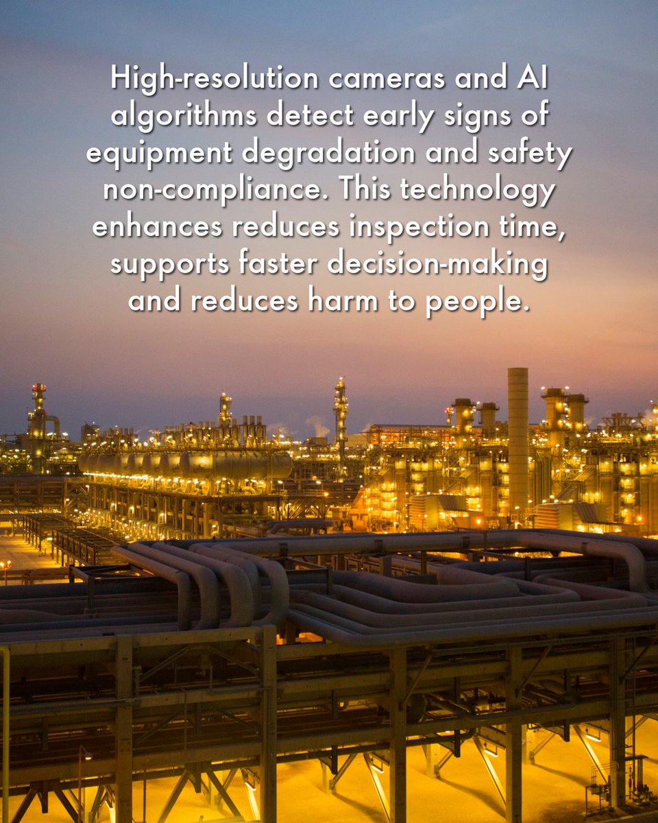 Shell_Qatar's tweet image. تكتشف الكاميرات عالية الدقة وخوارزميات الذكاء الاصطناعي علامات تدهور المعدات ومخالفات السلامة في مراحل مبكرة. تساهم هذه التقنية في تقليل زمن الفحص، وتسريع اتخاذ القرار، والحد من المخاطر التي قد تلحق بالأفراد.
مصنع اللؤلؤة – عضو في شبكة المنارات العالمية التابعة للمنتدى الاقتصادي…