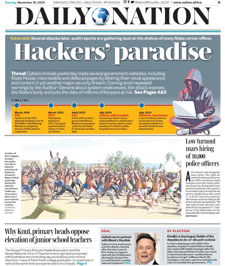 NationAfrica's tweet photo. Hackers' paradise

Nov 18, 2025 🗞️ 🌍 

The stories that shape Kenya delivered to you daily. Subscribe to the Daily Nation ePaper for just KSh 1,050/month and get unlimited access.

Tap here: https://t.co/m3cb42aabk

#YourTrustedNation https://t.co/y2bJaWA0Gb