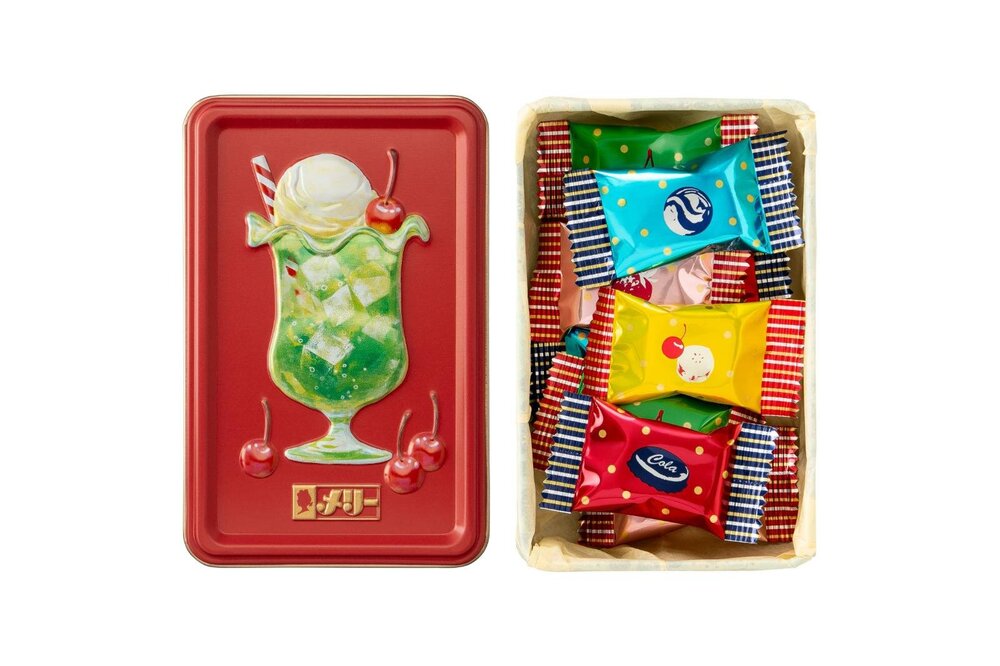 fashionpressnet's tweet image. メリーチョコレート“レトロ喫茶メニュー”着想チョコ缶、パチパチはじけるフルーツサンドやオムライス味 - fashion-press.net/news/140369