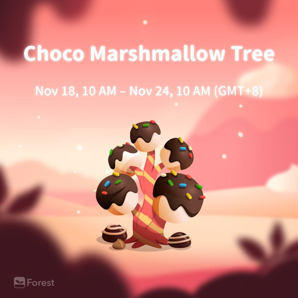 forestapp_cc's tweet image. Enjoy the warm winter vibes with the Choco Marshmallow Tree! 🍫

⏳ Limited Time: Nov 18, 10 AM – Nov 24, 10 AM (GMT+8)
🎯 Focus Reward: Stay focused for 300 minutes to unlock a 20% discount coupon.

Stay cozy and plant something sweet today. 💝

#ForestApp #ChocoMarshmallowTree