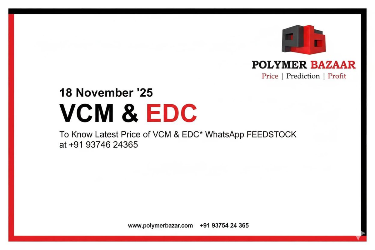 POLYMERBAZAAR's tweet image. 🅿️🅱️

▶️ #VCM Offers

⏺ # CFR China.: Assessed as,

🆕To know Use AutoWhatsapp
🔹Click: bit.ly/3nJN5V0 
                    OR
🔹Click: wa.me/919374624365 
✔ Either Send Text command: VCM
✔Or Send Numeric command: 105