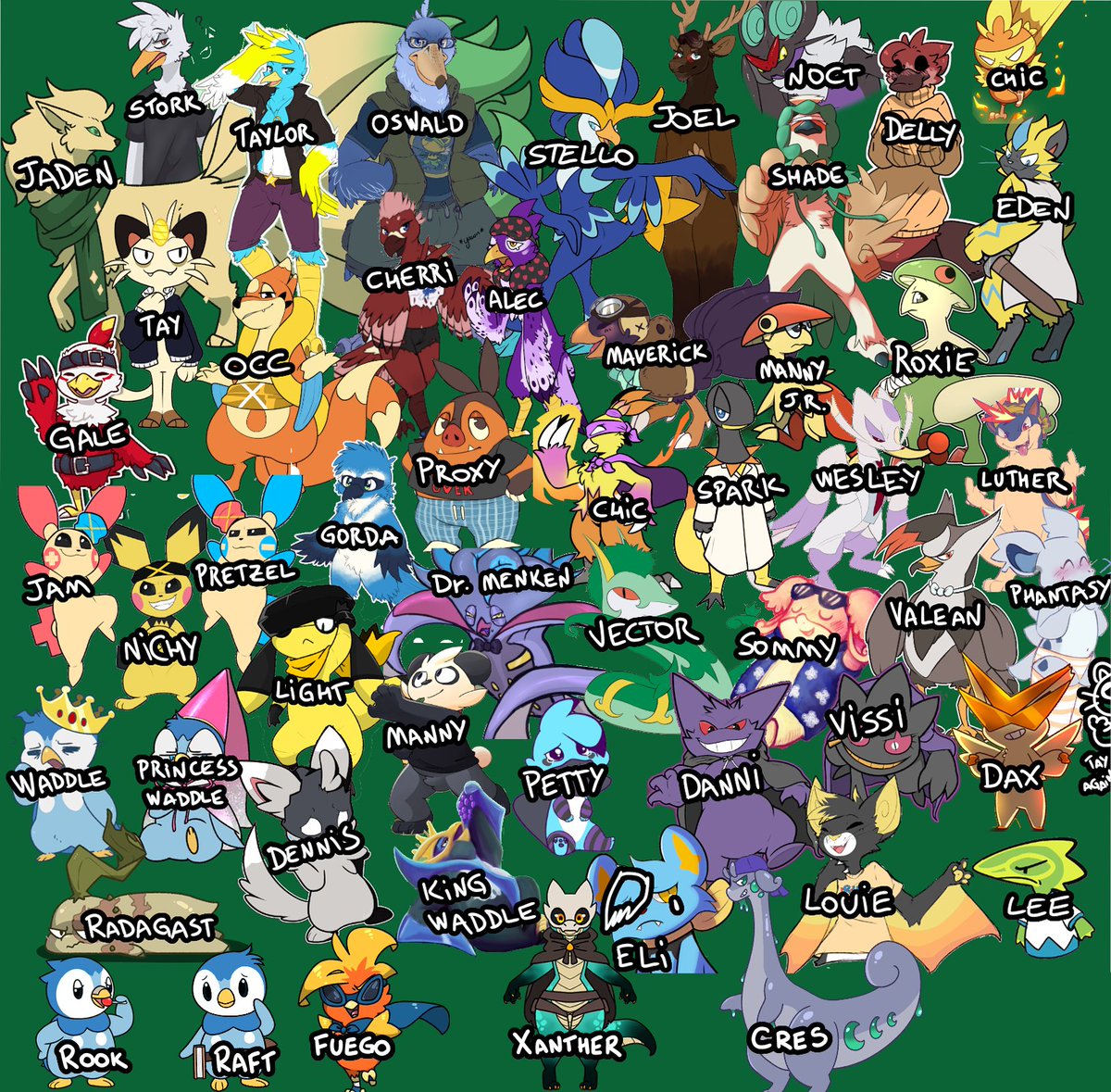 Character cheat sheet update.  5 new ones at da bottom