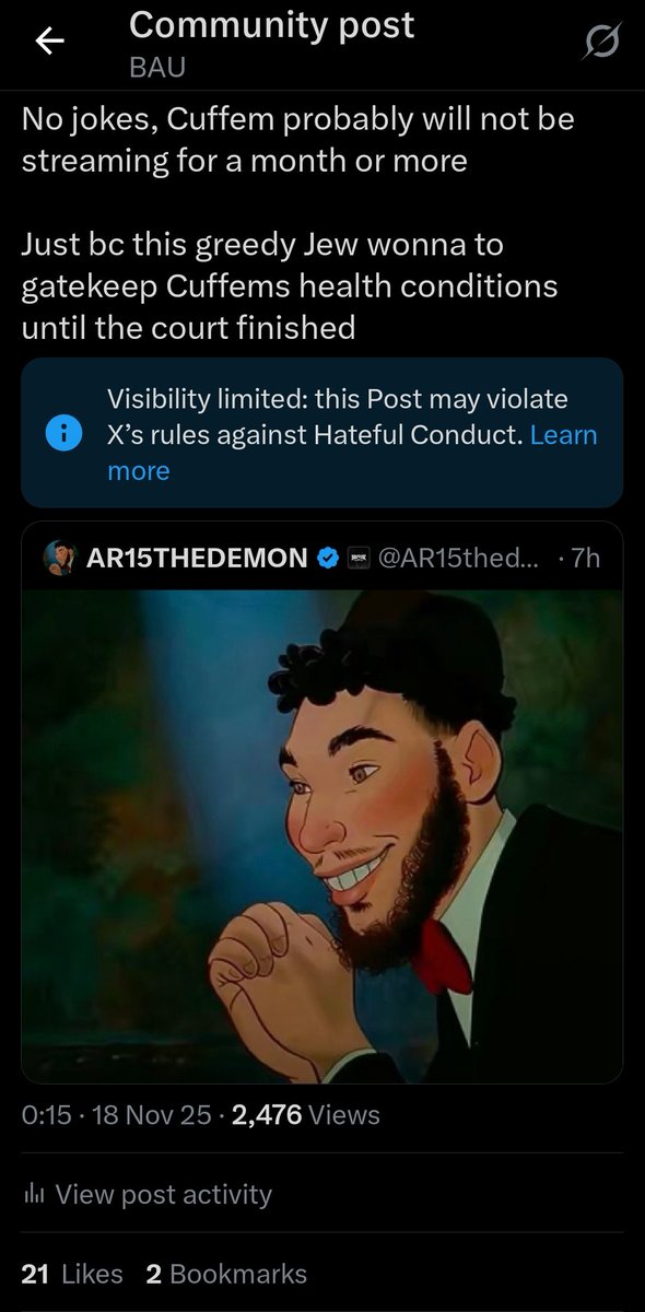Pops25121999's tweet photo. X hiding my tweet bc I typed "Greedy Jew" in it https://t.co/ZsAShjWdWF