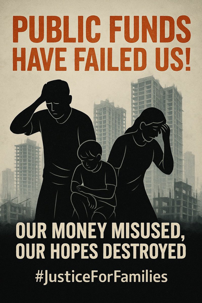 sudhish0211's tweet photo. If a celebrity had suffered this,
it would be national news.
But thousands of families suffer —
and nobody covers it.
We request Indian media:
Come meet us.
See the towers.
Hear the stories.
Feel the pain.

Why should ordinary citizens fight a decade-long battle
just to receive something they already paid for?

#indianmedia #adhirajscam #WhereIsJustice #FailedSystems #HomebuyersMatter 

@timesofindia @EconomicTimes @narendramodi 

**“रामाने अन्याय थांबवला…

कृष्णाने धर्म वाचवला…
मग आमच्यावरचा अन्याय कोण थांबवणार?”**

आम्ही घरासाठी आयुष्याची कमाई दिली.
विश्वास दिला. आशा दिल्या.

आजही हातात फक्त
ईएमआय, भाडं आणि अपूर्ण इमारती.

न्यायासाठी आवाज उठवणं हा गुन्हा नाही —
हा आमचा हक्क आहे.

“घर हा दान नाही… धर्म आहे.”

“न्याय हा उपकार नाही… जबाबदारी आहे.”

@Dev_Fadnavis @mieknathshinde