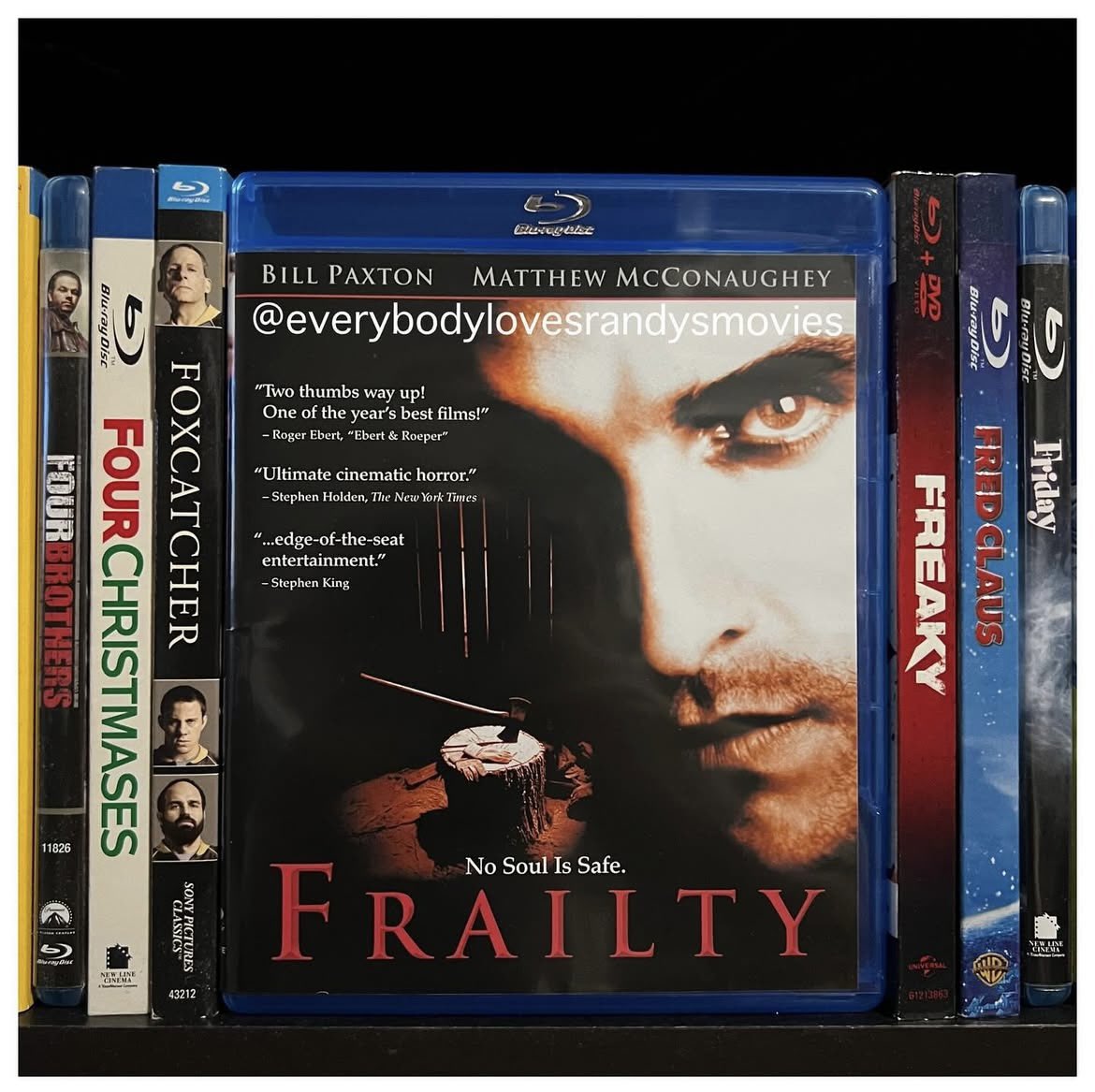 RandysMovies's tweet photo. Movie: #Frailty (2002) 

Starring: #BillPaxton #MatthewMcCouaughey #PowersBoothe #MattOLeary #JeremySumpter #LukeAskew #LeviKreis #DerekCheetwood

Directed By: #BillPaxton

#BluRay 
#MovieNerd 
#MovieCollector
#BluRayCollection 
#MovieCollection 
#MovieBuff
#PhysicalMedia 
#FilmTwitter 🪓