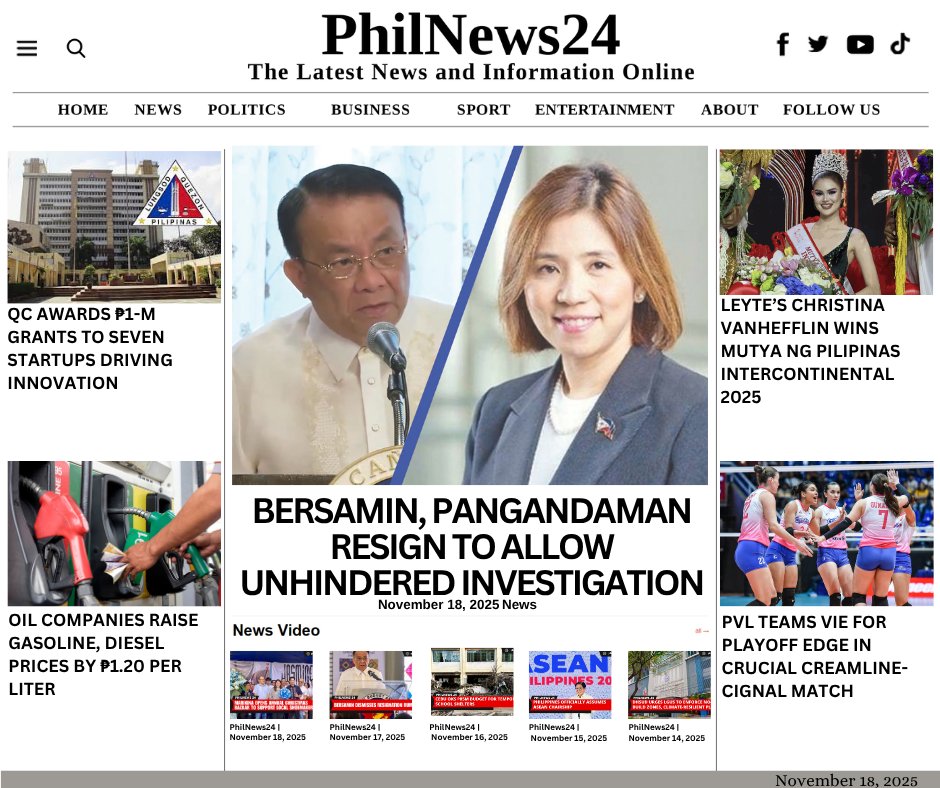 PhilNews24's tweet image. PhilNews24 | November 18, 2025
For the latest news, visit: philnews24.org
#FloodControlProbe #MarcosAdmin #StartupQC #QuezonCityInnovation #DigitalTransformation #FuelPrices #GasolineHike #MutyaNgPilipinas #ChristinaVanhefflin #PVLReinforcedConference #CreamlineVsCignal