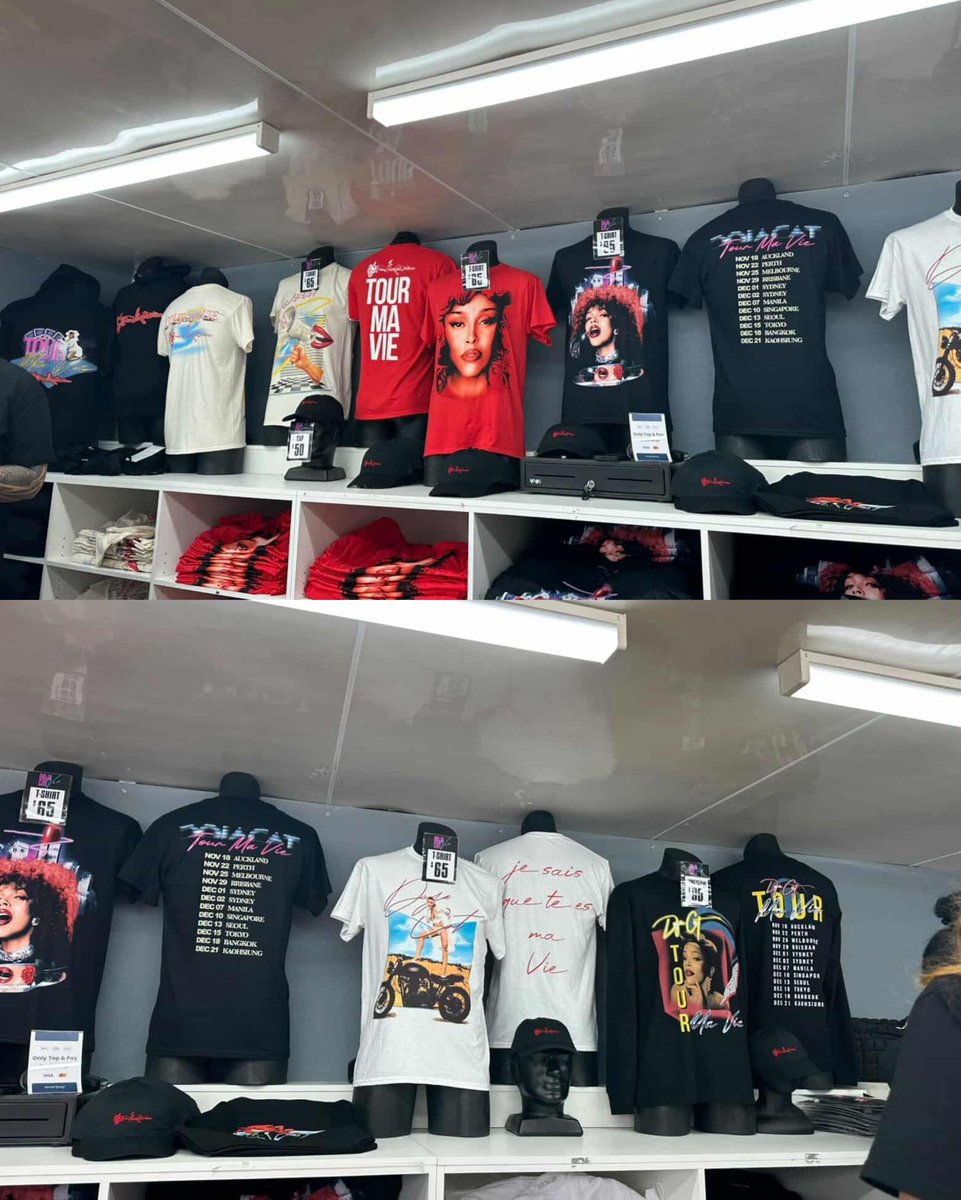 MaVieWorldTour's tweet photo. A more clear photo of the #TourMaVie merchandise https://t.co/dND2Wjv43r