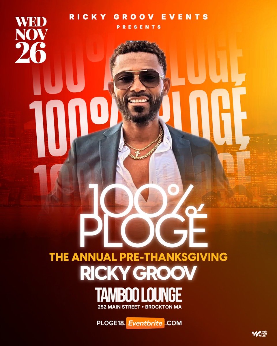 RickyGroov's tweet photo. Next week is 100% Plogé
📍Tamboo  📆11.26.25 
The Annual Pre-Thanksgiving Event. Get your 🎟️ https://t.co/ka0d9ojpb6 https://t.co/376e6ySAUL