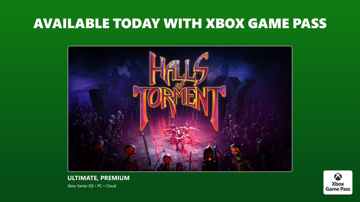 Geekbr0s's tweet image. Now available on #GamePass:
#HallsOfTorment

#GeekBr0s #Podcast #GamingNews #Gaming #VideoGames #Games #Gamers #Microsoft #Xbox #SeriesS #SeriesX #PC #Windows #Cloud #ChasingCarrots