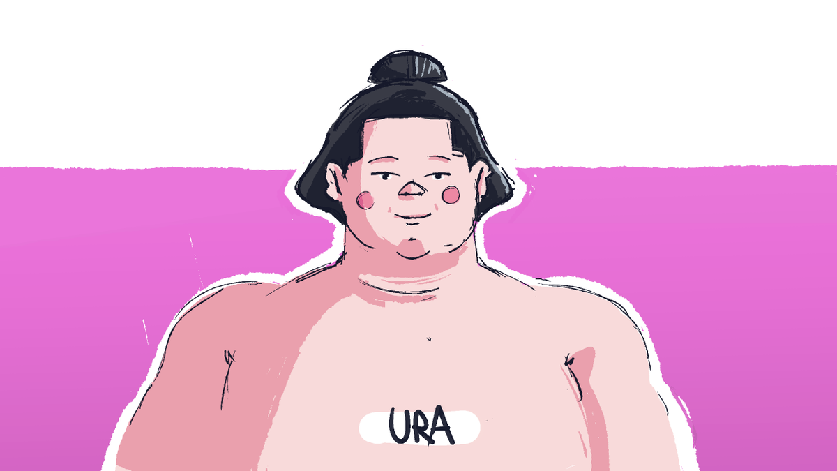 Orangenboy's tweet photo. Happiest man in sumo #Ura 🌸 | #Sumo #宇良 #相撲 https://t.co/Jn4YRgIgfK