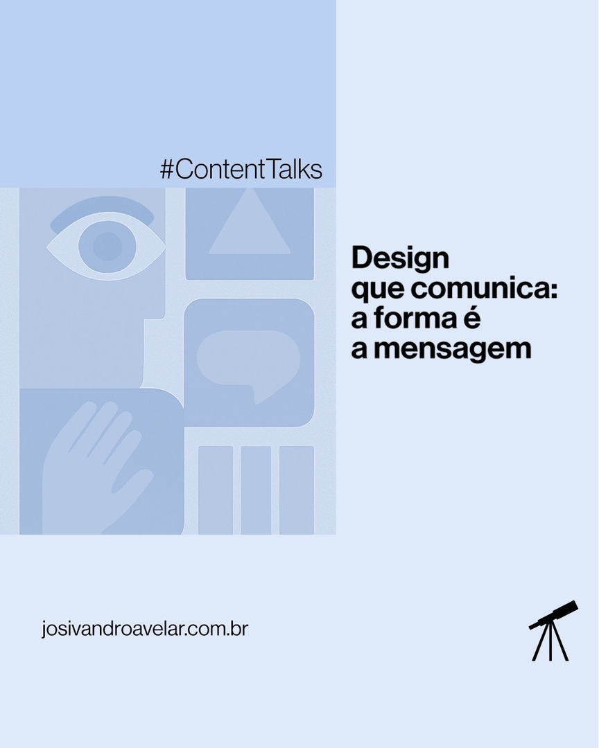 612comunicacao's tweet image. 🎨 O visual fala primeiro.
E, na maioria das vezes, fala mais alto que o texto.

O novo #ContentTalks é sobre como o design molda a percepção da sua marca antes mesmo de qualquer palavra aparecer.

✨ Bonito chama atenção.
Coerente constrói significado.

Confira o artigo em …