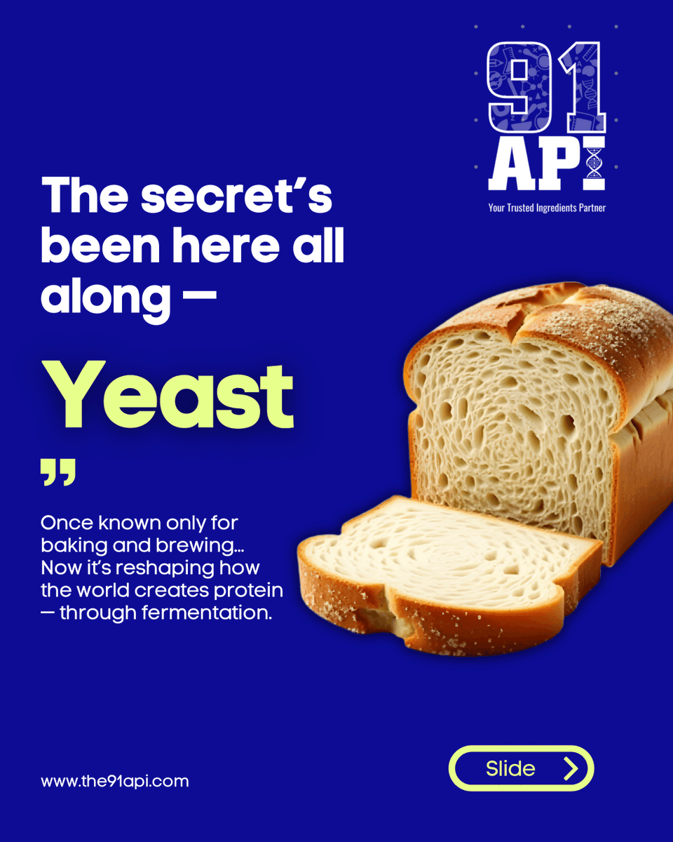 the91Api's tweet image. Yeast Protein isn’t just another protein — it’s next-gen nutrition.
Complete aminos, clean-label, sustainable, and built for modern formulations.
At @the91api, science meets taste and sustainability.

#YeastProtein #NextGenProtein #CleanLabelInnovation #FoodTech #the91API