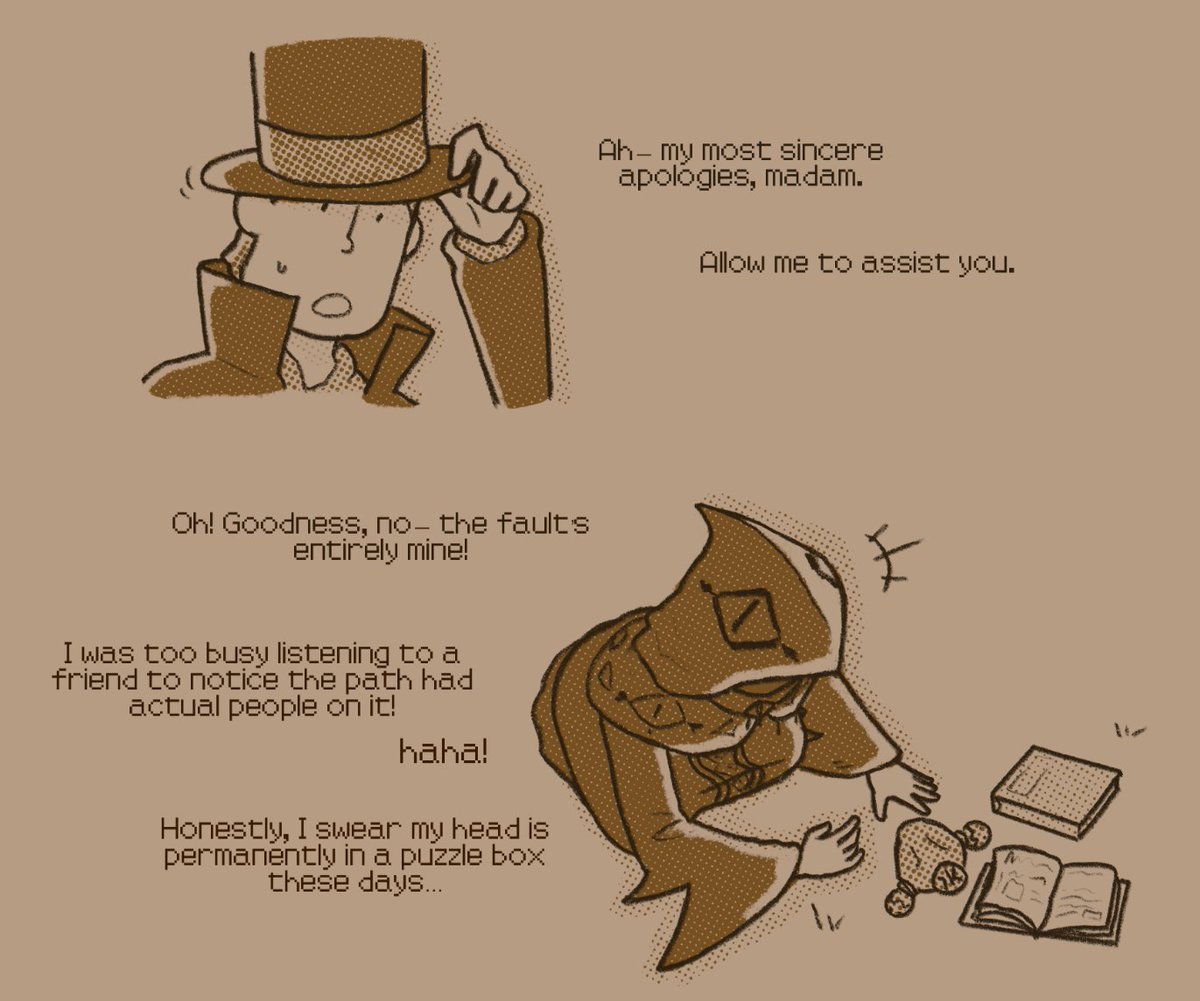 Inky_125's tweet photo. I'm SO happy to see there is a Layton community here.

I thought y'all would also like to see my interpretation of what if Claire had been in Labyrinthia (or being a shade over there) SOMEHOW

#professorlayton https://t.co/FTQ6UzsGJ2