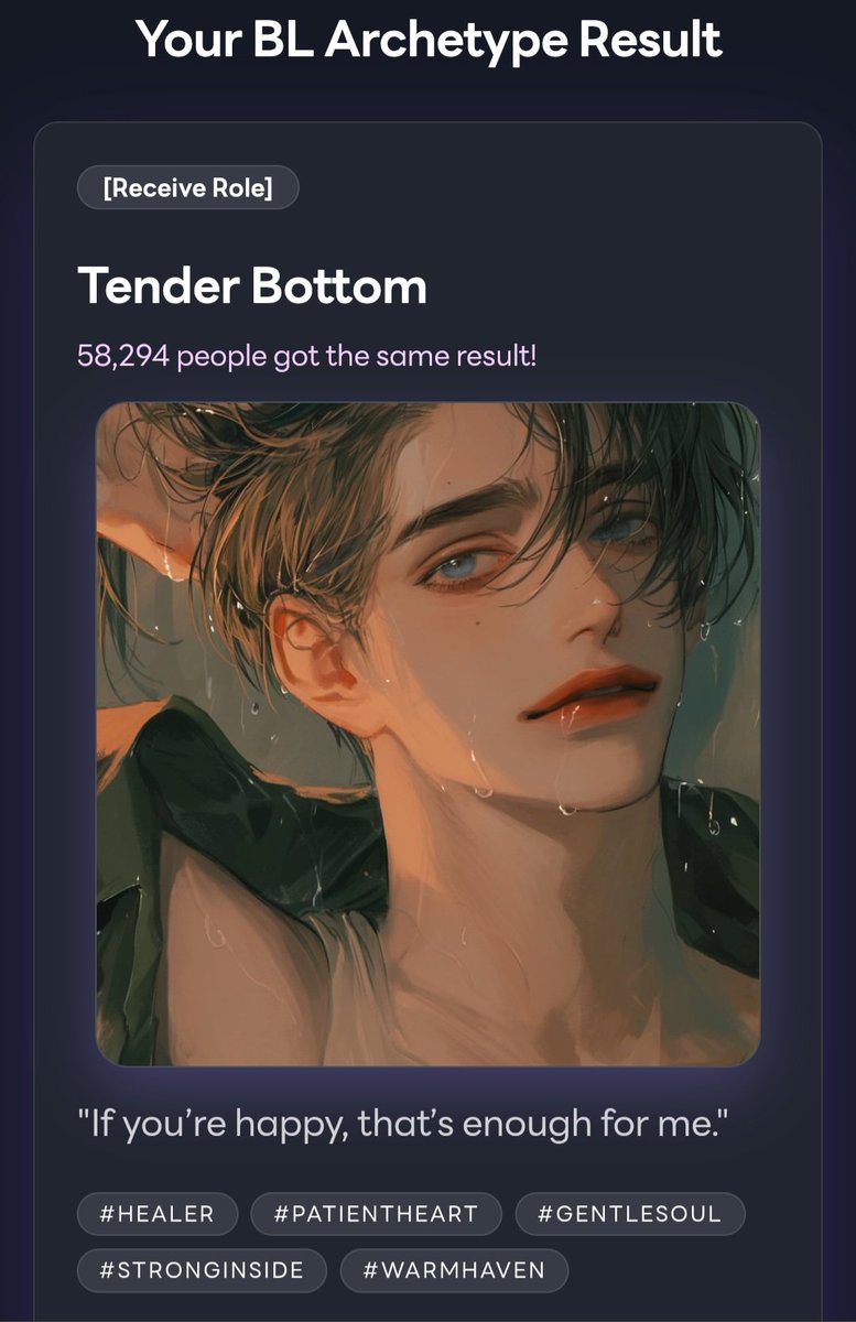 Koebra_VT's tweet image. BL Archetype quiz calling me out