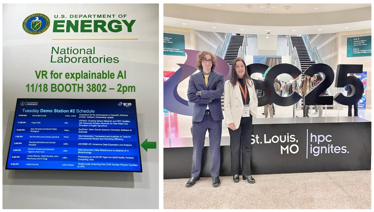 dani_lbnl's tweet image. More explainable AI using VR tomorrow - see you again for the ASCRIBE-XR demo this Tuesday. @Supercomputing @LBNLcs #SC25 #cameraberkeley